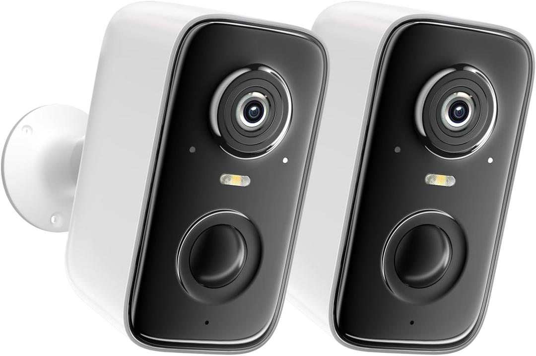 Rraycom Security Cameras Wireless Outdoor, 2Pack Battery Powered AI Motion Detection Siren Alarm Surveillance Camera for Home Security,2K Color Night Vision, 2-Way Talk, Waterproof, Works/Alexa