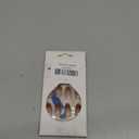 24 Pcs Pearl Shine Medium Square Fake Nails with Bow Designs, French Tip Glue On Nails, Reusable Black Bows, Full Cover Nude Artificial Nails for Women & Girls