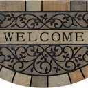 CHICHIC Door Mat Welcome Mat 17x 29 Inch Front Door Mat Outdoors for Home Entrance Outdoors Mat for Outside Entry Way Doormat Entry Rugs, Heavy Duty Non Slip Rubber Back Low Profile, Vine