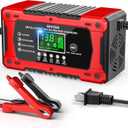 10A 12V Battery Charger for Car Fully Automatic Smart Trickle Charger & Maintainer with LCD Display, Temperature Compensation for Truck, Motorcycle, Boat, Lawn Mower