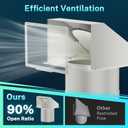 HG Power 6 Inch Hooded Wall Vent with Screen and Damper, Galvanized Steel Exhaust Vent, Exterior Dryer Vent Cover for Kitchen Range Hood Air Ventilation, Bathroom Exhaust Fan, White