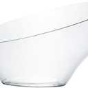 PLASTICPRO Disposable Angled Plastic Bowls Round Large Serving Bowl, Elegant for Party's, Snack, or Salad Bowl, Clear Pack of 4