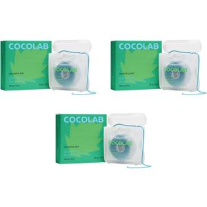 Cocofloss Woven Dental Floss, Dentist-Designed Oral Care, Mint, Waxed, Expanding, Vegan, Kid-Friendly String Floss with Coconut Oil, 3 Spools (33 yd Each) (96 Foot (Pack of 3))