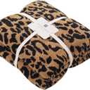 MH MYLUNE HOME Ultra Soft Leopard Throw Blanket (50x60 inches) Microfiber Blankets Plush Warm Reversible Cheetah Blanket Leopard Pattern Throw for Couch Bed Sofa - Brown, 50"x60"