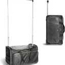 Travolution Dance Bag with Garment Rack, 24 Inch Rolling Duffel With Wheels, Ideal for Competitions & Travel, Easy-assembly Lightweight Aluminum Clothes Rack, Wheeled Upright Luggage, Black/Gray (Black 24")