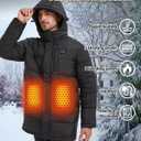 Pzxozd Heated Jackets for Men, Mens Heated Jacket 8 Heat Zones, Windproof Mens Heated Coat
