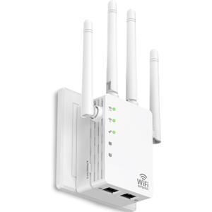 WiFi Extender, WiFi Extender Signal Booster Dual-Band(5.8G&2.4G) Wireless Repeater Coverage to 12880 sq. ft & 105 Devices, 1-Tap Setup, Supports Ethernet Port, Faster Speed (white)