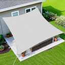 Amagenix Sun Shade Sail 12'X12' Curved Edge Outdoor Shade Canopy Light Grey Breathable 95% UV Block Shade Cloth for Patio Garden Backyard (We Make Custom Size)