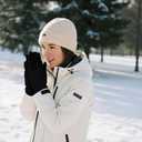 1 Pair Winter Gloves for Women Cold Weather Womens Gloves Warm Knit Gloves with Thermal Fleece Lined for Christmas (Black)