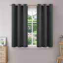 BGment Curtains 54 Inch Length 2 Panels Set for Bedroom, Grommet Thick Linen Look Burlap Textured Light Filtering Privacy Window Drapes for Farmhouse Living Room, 42 x 54 Inch, Dark Grey