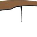 Flash Furniture 48''W x 72''L Kidney Grey Thermal Laminate Activity Table - Standard Height Adjustable Legs