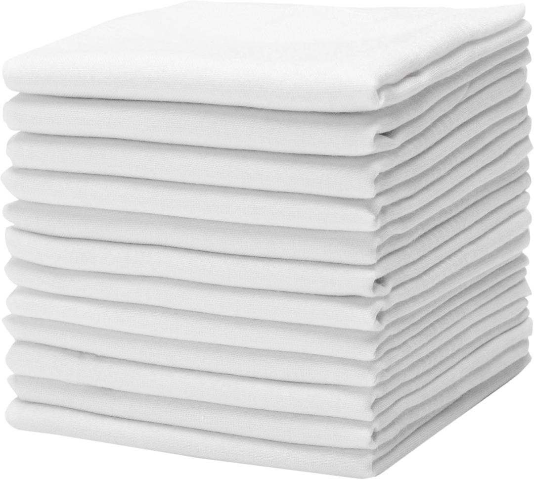 Cotton Handkerchiefs for Men Thick Soft Turkish White Cotton, 12 Pack