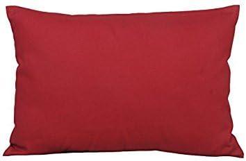 TangDepot Handmade Decorative Solid 100% Cotton Canvas Throw Pillow Covers/Pillow Shams, (12"x18", Deep Red)