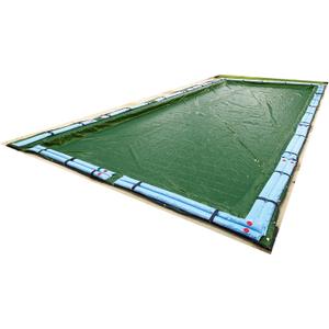 Blue Wave Silver 20 ft x 40 ft Rectangular Winter In Ground Pool Cover – Blocks Debris and Sunlight with 12-Year Protection for Off-Season – With 10x10 Polyethylene Weave, 5 ft Overlap, Cable, Winch