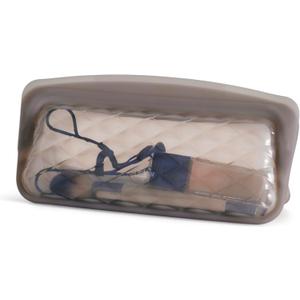 Stasher Silicone Reusable Makeup Bag, Travel Essentials, Makeup Bag Organizer, Dishwasher & Heat Safe, TSA Friendly Toiletry Bags, BPA Free, Leak-free, Eco Friendly, 26 oz, Taupe