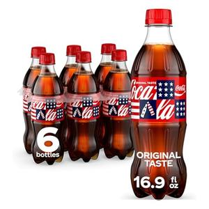 Coca-Cola Soda Soft Drink Bottles, 16.9 fl oz, 6 Pack (EXP 07/14/25)