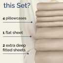 Extra Deep Split King Sheet Set - 7 Piece Breathable and Cooling Sheets - Hotel Luxury Bedding for Women, Men, Kids & Teens - Easy Secure Fit - Soft, Wrinkle Free & Comfy - Extra Deep Pockets - Wheat