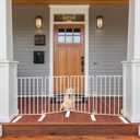 YORWHIN Short Puppy Gate - 17 Inch Height Dog Gate, Metal Free Standing Pet Gates, Expands Up to 48 Inches for Indoor/Outdoor, Step Over Pet Fence for Small Dogs
