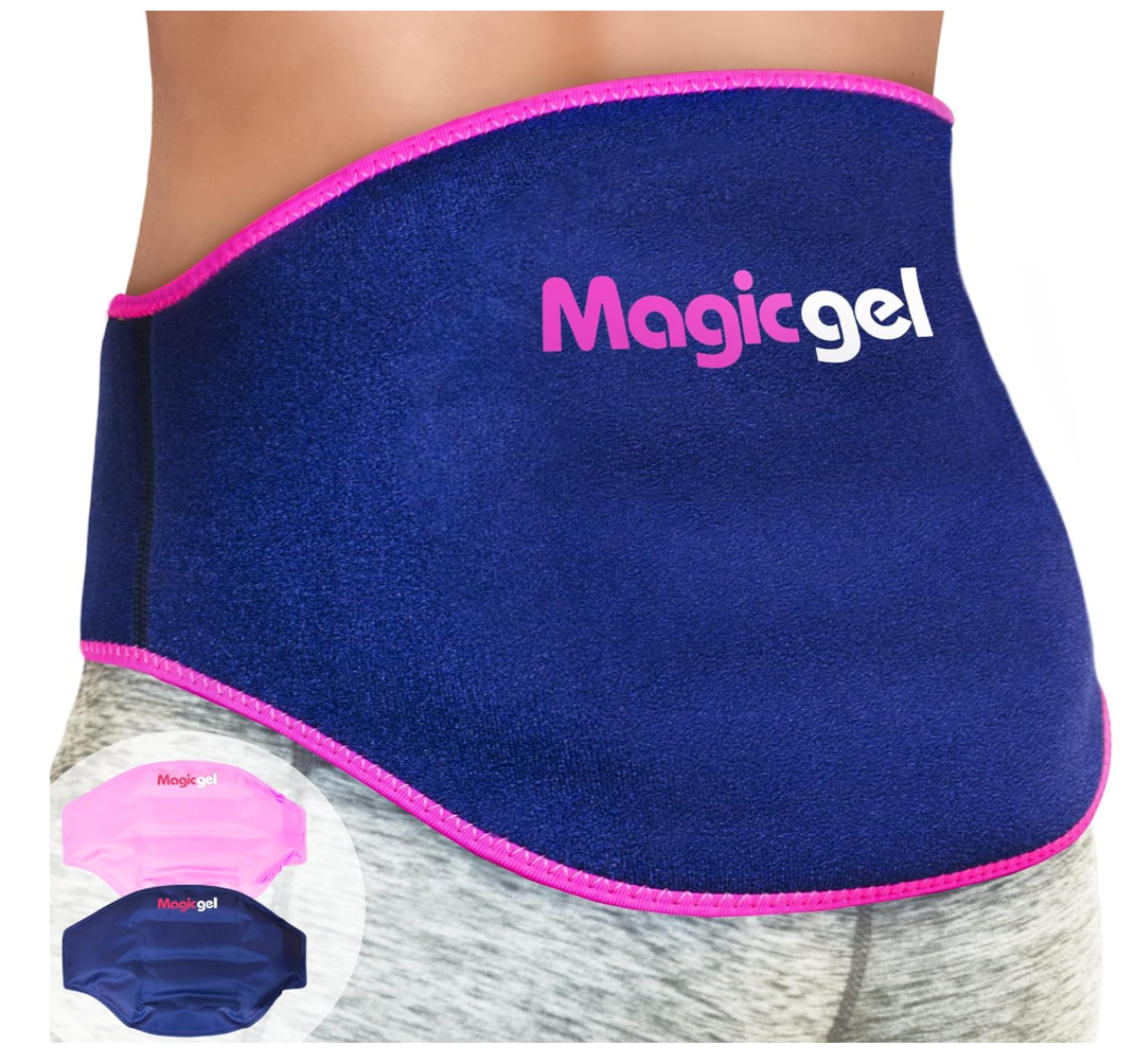 Magic Gel Back Ice Pack - Hot or Cold Compress for Cross and Hip - Reusable Cooling Pad with Closure Also for Bursitis