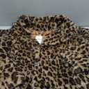 Omoone Women's Faux Fur Jackets Autumn Winter Leopard Coats Loose Fur Coat with Pockets (Large, Brown)