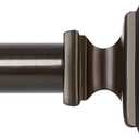 Bronze Curtain Rods 48 to 84 Inches(4-7 Feet),Decorative 3/4 Inch Diameter Drapery Rod Set with Square Finials,Size:36''-88'',Antique Bronze