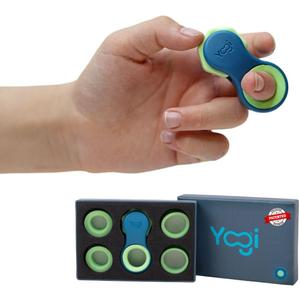 Yogi Fidget Toy, Patented Fidget Spinners for Kids, Teens and Adults, School Fidget Toys for Kids 8-12, Spinning Toys for Autism, Anxiety, ADHD Toy, Five Ring Sizes, Easy to Use Sensory - Ocean (Blue-green)