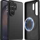 JUESHITUO for Samsung Galaxy S26 Ultra Case, [MilGrade Drop Protection] [600D Aramid Fiber] [Fit for MagSafe] [with Screen Protector] Minimalist Carbon Fiber Textures, Sturdy Magnetic Cover Black