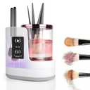 3 IN 1 Electric Makeup Brush Cleaner,Automatic make up brush cleaner machine with Makeup Brush Dryer,Portable USB Deep Cleaning for All Size Beauty Makeup Brush Set,Blush Brush