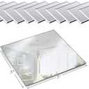 Light In The Dark 5 Inch Square Mirror Candle Plate with Beveled Edge Set of 12 - Small Square Mirror for Centerpieces, Wall Dcor, Crafts