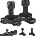 4-Pack L-Track Double Lug Threaded Stud Fitting (Working Load Limit of 1,916 Pounds), Heavy-Duty Bolt Down Anchor Points for Truck Bed, Trailer Cargo, Pickup, RV, ATV Used with L-Track Rails