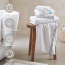 Madison Park 6 Piece Bath Towel Set 600 GSM, 100% Cotton Terry, Highly Absorbent Quick Dry Bathroom Towels with Hotel Style Border, Soft Plush Bath Hand Washcloth Set, Silver
