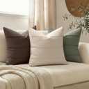 MIULEE Decorative Linen Throw Pillow Covers 20x20 Natural Beige Striped | Set of 2 Accent Cushion Covers Boho Farmhouse Neutral Soft Modern Pliiowcases Couch Bed Sofa Livingroom Home Decor