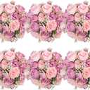 6 Pcs Peonies Artificial Flowers Bulk, Mixed Pink Silk Peonies Fake Bouquet for Floral Centerpieces,Red Realistic Faux Peony Flower for Flower Arrangements Wedding Decoration Vase