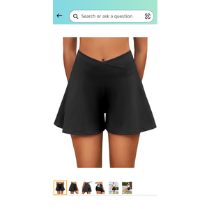 Flowy Shorts for Women with Pockets,Womens High Waisted Crossover Tennis Skorts Running Athletic Shorts XXL