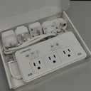 2000W Voltage Converter US to Europe, 220V to 110V Converter for European Travel, Power Adapter for Hair Dryer, European Travel Plug Adapter with 3 AC 2 USBC 2 USBA Ports (White)