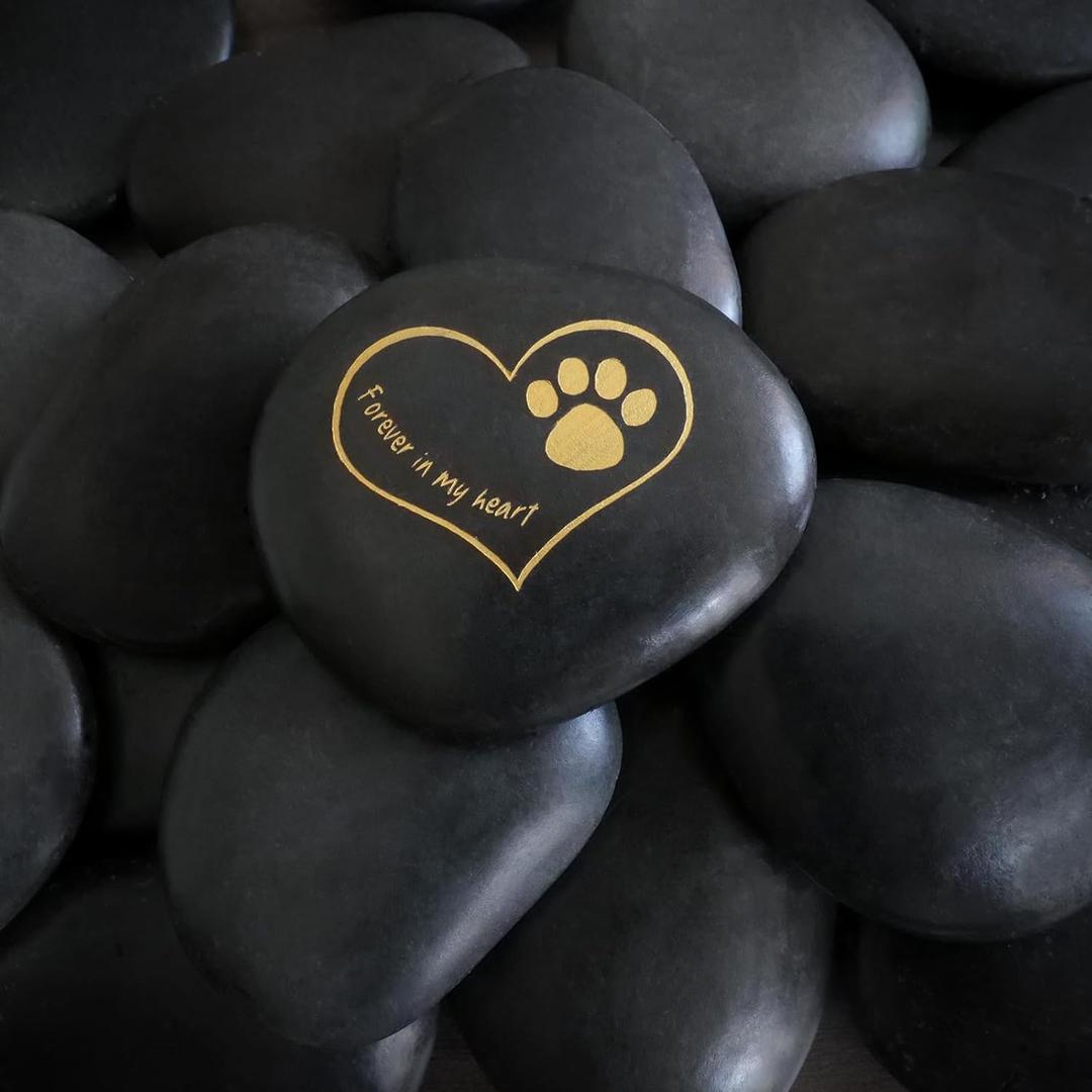 Pet Memorial Gifts for Loss Dogs and Cats - Dog Memorial Stone with Paw Print - Dog Bereavement Sympathy Gift Includes Pet Sympathy Cards - Forever in My Heart Plaque (Gold) Pet Memorial Gifts for Loss Dogs and Cats - Dog Memorial Stone with Paw Print - Dog Bereavement Sympathy Gift Includes Pet Sympathy Cards - Forever in My Heart Plaque (Gold)