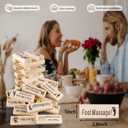 VKX 48Pcs Super Naughty Block Tower Game, Valentine Tumbling Wooden Tower Stacking Blocks Games for Date Night Ideas for Adults Night