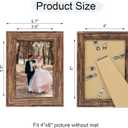 4 x iRahmen 4x6 Picture Frame Set of 4, High Definition Glass Brown Frame, 4 x 6 Wood Rustic Photo Frames for Horizontal or Vertical Display Tabletop and Wall Mounting