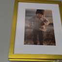 KINLINK 8x10 Picture Frame Gold Set of 4, Wooden Photo Frames Matted 5x7 with Plexiglass for 5x7 with Mat or 8x10 without Mat for Table and Wall Display