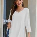 BELAROI Plus Size Tops For Women 3/4 Sleeve Comfy Tunic For Leggings Loose Casual T-Shirt (XL)