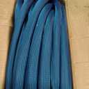 FlexiSolve Garden Hose 150 ft, Non-Expandable Lightweight Water Hose, 360° Swivel Anti-Kink Fittings, 10-Pattern Spray Nozzle & Shut-Off Valve, Flexible Water Hose for Yard, Lawn, Car Wash, Blue