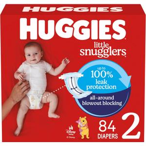 Huggies Size 2 Diapers, Little Snugglers Baby Diapers, Size 2 (1218 lbs), 84 Count