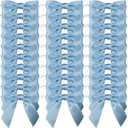 7Rainbows 30pcs Boutique 2.5" Light Blue Satin Ribbon Twist Tie Bows for Tying Up Packages Gift Wrapping