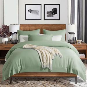 SONORO KATE Bed Sheet Set Super Soft Microfiber 1800 Thread Count Luxury Egyptian Sheets 16-Inch Deep Pocket, Wrinkle and Hypoallergenic-4 Piece (Sage, Queen),