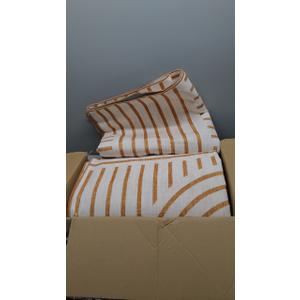 ROYHOME Washable Rug 8x10 Area Rugs for Living Room, Abstract Rug for Bedroom, Soft Rainbow Non Slip Throw Rugs with Rubber, Low Pile Stain Resistant Boho Geometric Carpet for Dining Room, Orange