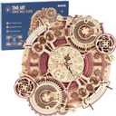 ROKR 3D Wooden Puzzles for Adults-Wooden Clock Puzzle Kit-Wood Model Kits to Build for Adults-Zodiac Wall Clock