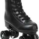 XUDREZ Roller Skates for Women Men Shiny Double Row Four Wheels Roller Skates Womens Roller Skates with Shoes Bag, Black flash wheel, Women's 9 / Men's 7.5