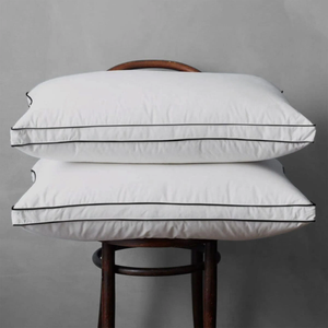 Goose Feather and Down Pillows Queen Size Set of 2, Luxury Bed Pillows
Hotel Collection, 600 Thread Count Cover, Gusseted Design, Downproof, Medium Firm, Soft Support, White, 20x30 Inch