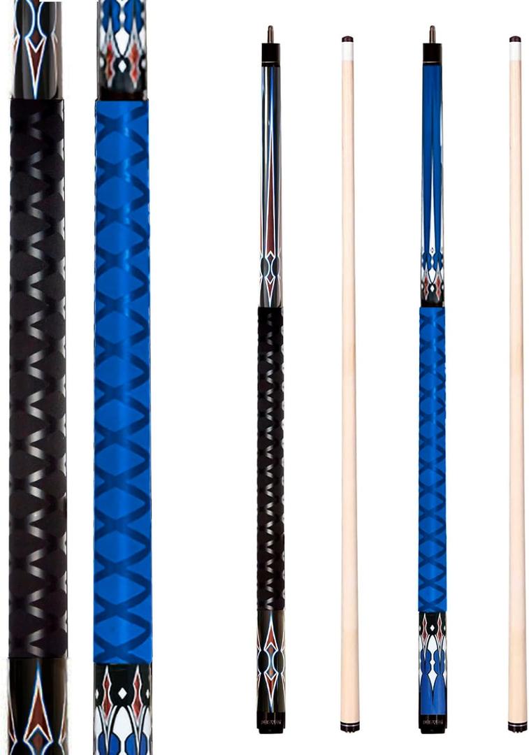 Pool Sticks Set of 4 and Pool Sticks Set of 2 with 13mm Cue Tip 58" Pool Cue with Rubber Anti-Skid Sleeve (POOL CUES SET OF 2)