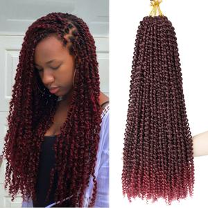 Passion Twist Hair 30 Inch 8 Packs Water Wave Crochet Hair Passion Twist Crochet Hair for Black Women Long Bohemian Braiding Hair Extensions Spring Twists Hair(30 Inch,1B/Bug)